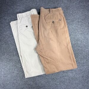 BROOKS BROTHERS Chino Pants Mens 34x34 Cotton Business Casual Flat Frnt Set Of 2